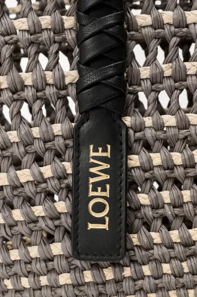 Loewe Braid Medium Woven Handbag In Brown