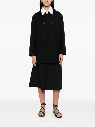 Sofie D'hoore Double-breasted Notch-lapel Coat In Black