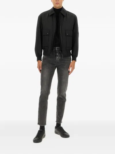 Hugo Boss Boss Bomber Jacket With Removable Lining In Black