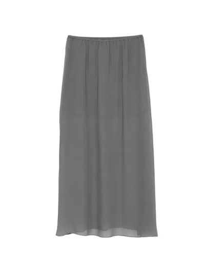 Samsoe & Samsoe Samika Drawstring Sheer-finish Skirt In Gray