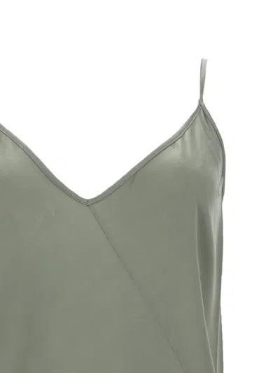 Rick Owens Grey Solid V Neck Top In Gray