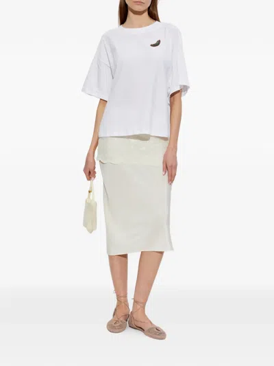 Hanro Patch-detail T-shirt In White