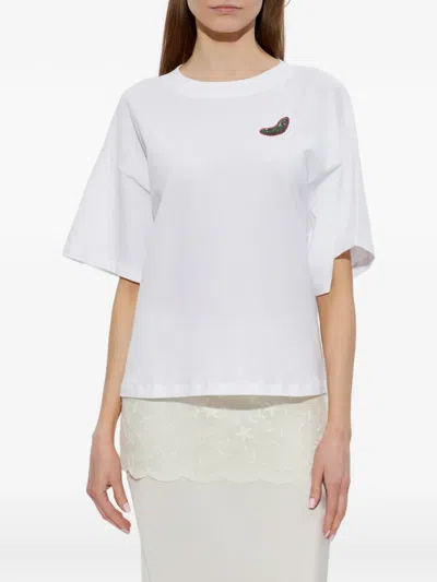 Hanro Patch-detail T-shirt In White