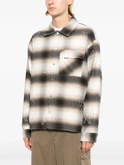 Represent Flannel Shirt With All-over Initials In Multi