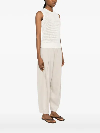 Herno Perforated-knit Top In White