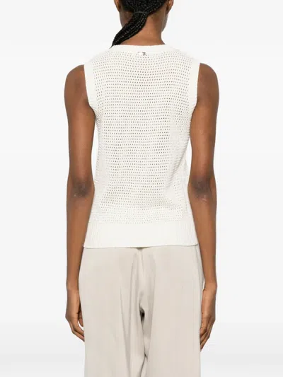 Herno Perforated-knit Top In White