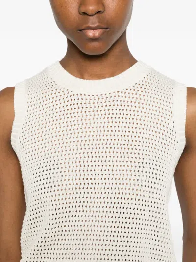 Herno Perforated-knit Top In White