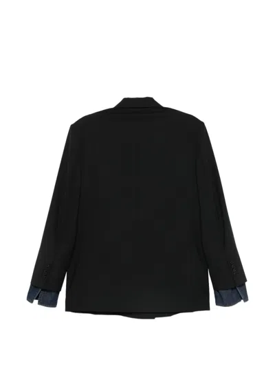 Juunj Double-breasted Buttoned Blazer In Black