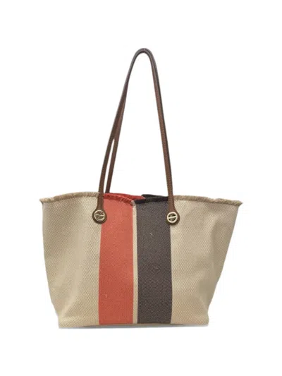 Borbonese Medium Flight Shopping Bag In Multi