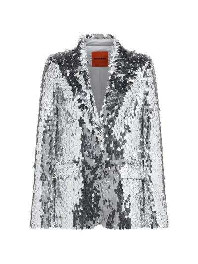 Simon Miller Leon Sequin-embellished Blazer In Silver