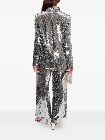Simon Miller Leon Sequin-embellished Blazer In Silver