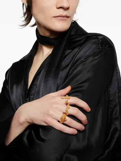 Emanuele Bicocchi Large Skull Ring In Orange