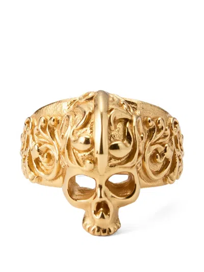 Emanuele Bicocchi Large Skull Ring In Orange