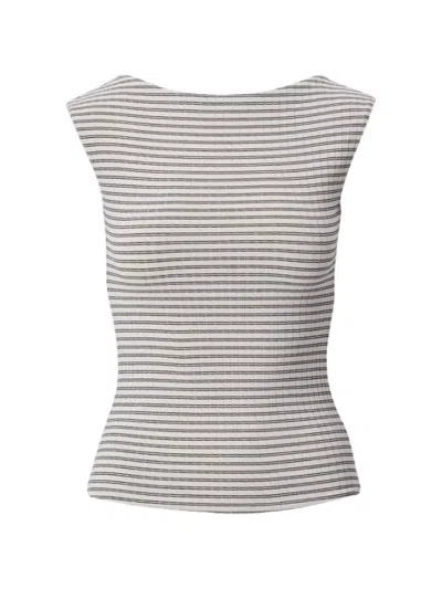 Rag & Bone Luca Stripe Rib Open Back Tee In White