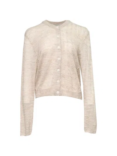 Lee Mathews Mila Contrast Cardigan In Neutral