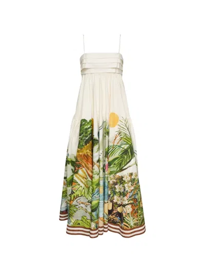Alemais Toucan Tango Midi Dress In White