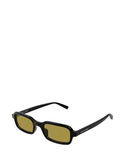 Saint Laurent Rectangle-frame Sunglasses In Black
