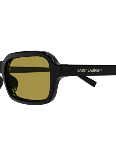 Saint Laurent Rectangle-frame Sunglasses In Black