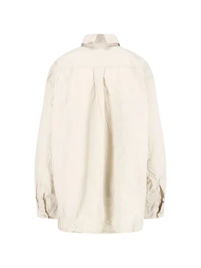 Daniela Gregis Buttoned Cuff Crinkled Long Sleeve Jacket In Brown