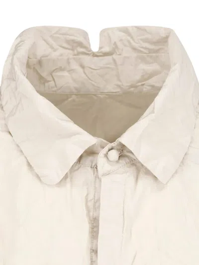 Daniela Gregis Buttoned Cuff Crinkled Long Sleeve Jacket In Brown