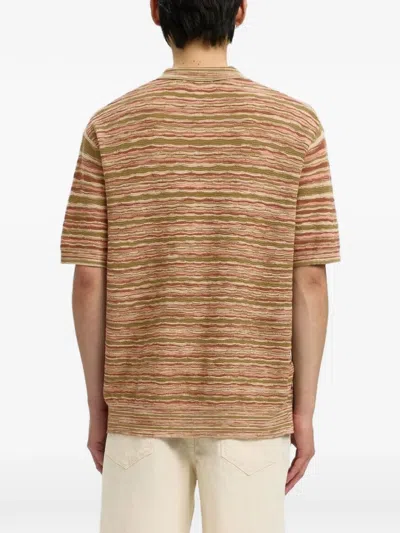 Selected Muse Horizontal-stripe Polo Shirt In Multi