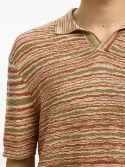 Selected Muse Horizontal-stripe Polo Shirt In Multi