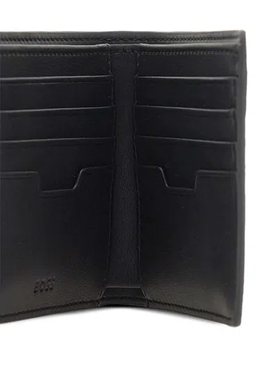 Hugo Boss Lewys Hammered-effect Wallet In Black