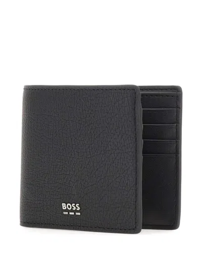 Hugo Boss Lewys Hammered-effect Wallet In Black