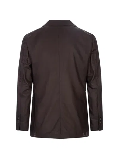 Montecore Double-breasted Peak-lapel Blazer In Brown