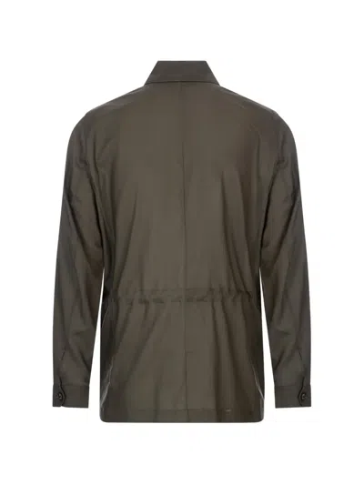 Montecore Multi-pocket Lightweight Jacket In Brown