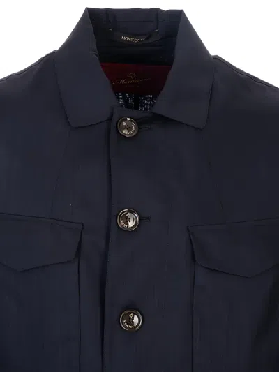 Montecore Multi-pocket Lightweight Jacket In Blue