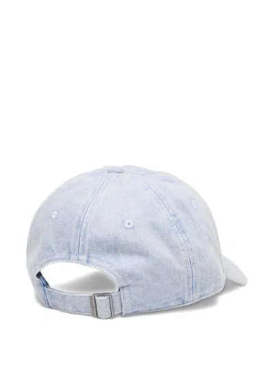 Nike Club Unstructured Denim Patch Strapback Hat In Red