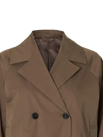 Selected Double-breasted Jacket In Brown