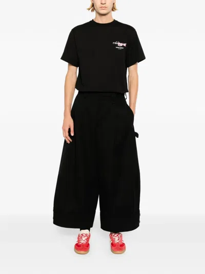 Ader Error Logo Embroidered T-shirt In Black
