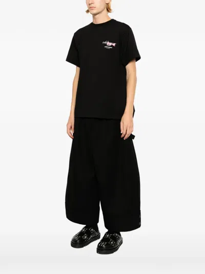 Ader Error Logo Embroidered T-shirt In Black