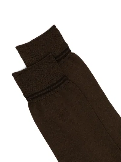 Zegna Smooth Socks In Brown