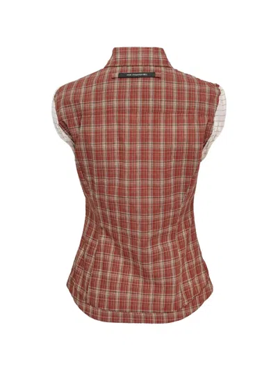 Andersson Bell Check-pattern Sleeveless Shirt In Red