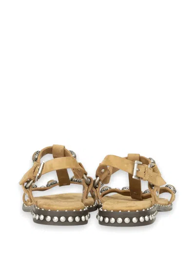 Ash Stud-embellished Leather Sandals In Neutral