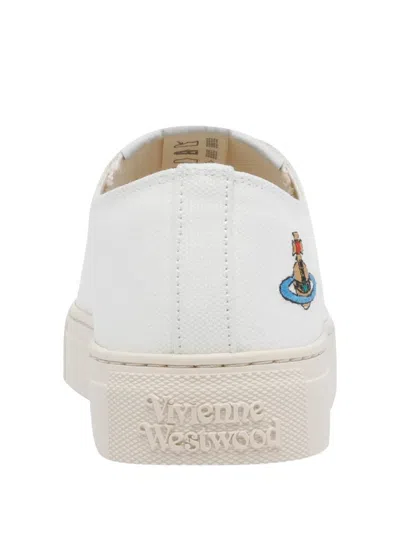 Vivienne Westwood Canvas Low-top Logo Rubber Sneakers In White
