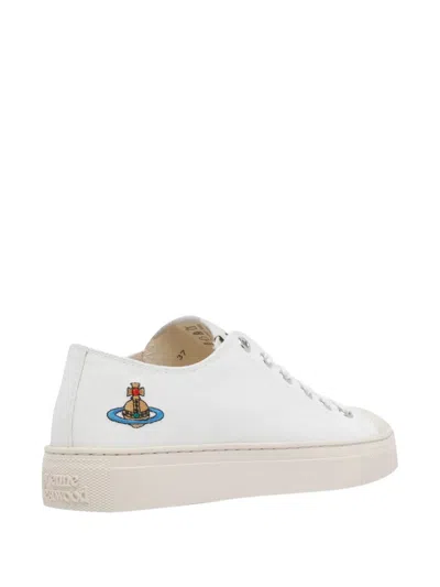 Vivienne Westwood Canvas Low-top Logo Rubber Sneakers In White