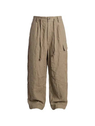 Ziggy Chen Drawstring Cargo Pants In Neutral