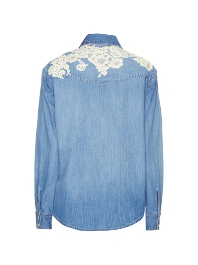 Loveshackfancy Kelith Shirt In Blue