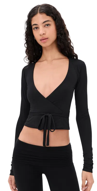 Éterne Wrap Top In Black - Size X-large
