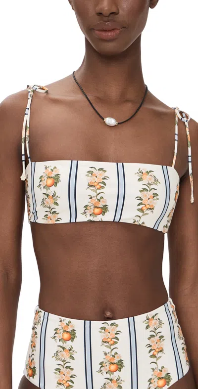 Agua By Agua Bendita Primavera Floral-print Bikini Top In White