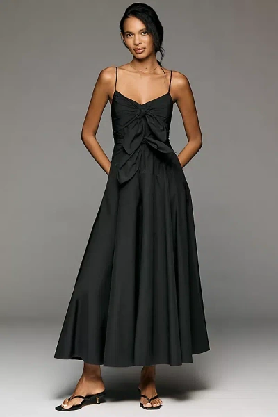 Derek Lam 10 Crosby Unity Poplin Tie Front Dress In Black