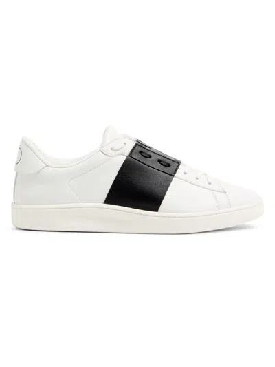 Valentino Garavani Minimalist Leather Sneakers With Contrasting Stripe Detail And Vlogo Signature In White