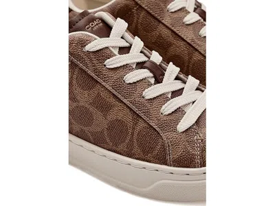 Coach High Line Sneaker In Signature Canvas In Brown Khaki