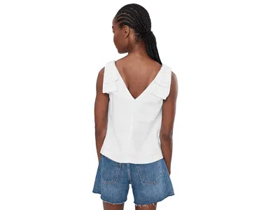 Cece Bow Strap Linen-blend Tank In White
