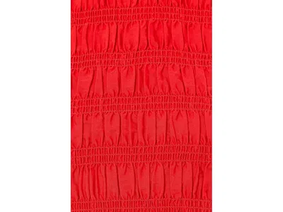 Madewell The Embroidered Melody Smocked Midi Dress Wild Poppy In Red