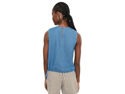 Madewell Denim Cinched Shell Top In Blue